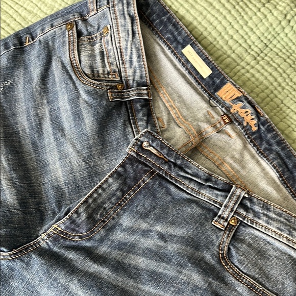 Blue Denim Jeans with Contrast Stitching KUT Katie slim Boyfriend Plus 18w - Picture 2 of 6